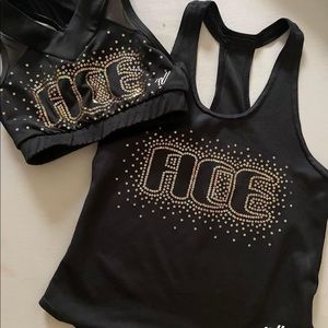 ACE CHEER COMPANY youth small practice tank and sports bra set
